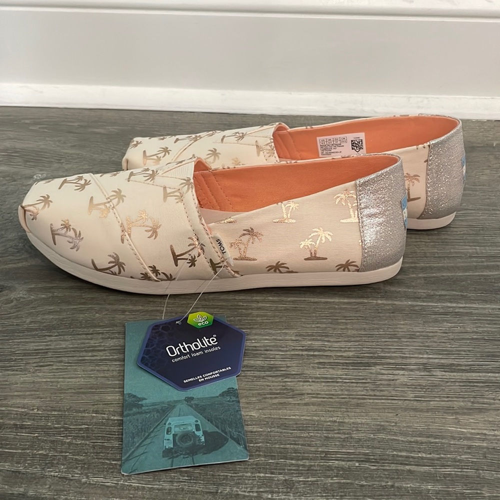 Rose Gold palm tree Toms